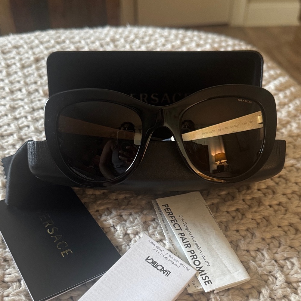 Versace Black Polarized Oversized Sunglasses Versace VE4325